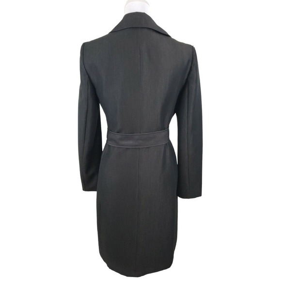 NINE WEST~Woman Size 2~ Black/Gold Trench Coat Button Up, Belted. - Picture 3 of 9